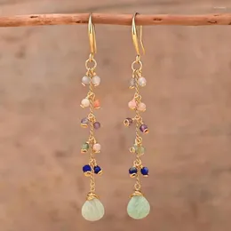 Dingle örhängen enastående design kvinnliga smycken natursten boheme ametyst amazonite lapis lazuli grossistop