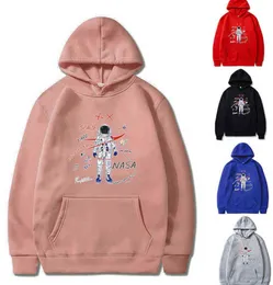 Moda Nasa Lettera Stampa Felpa con cappuccio Felpa da uomo e da donna Manica lunga Streetwear Pullover ampio 9 colori Top Abbigliamento casual