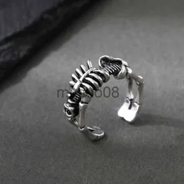 Band Rings Vintage Skull Bones Rings For Men Adjustable Opening Punk Evil Rings Jewelry Anime Retro Hip Hop Halloween Party Gifts J230817