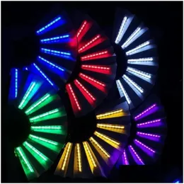 Party Decoration 1Pc Luminous Folding Fan 13Inch Led Play Colorf Hand Held Abanico Fans For Dance Neon Dj Night Clubparty Drop Deliver Dhtu3