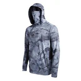 Outdoor Shirts Pelagic Hooded Fishing Shirt UPF 50 Men Face Cover Fishing Clothes Outdoor Summer Mask Hoodie Sun Uv Protection Camisa De Pesca 230816