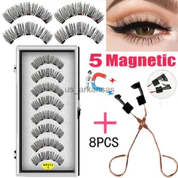 False 속눈썹 Lekofo 4 쌍 5 자석 자석 오 탐지 손잡이 밍크 눈 속눈썹 가짜 cils magnetique 3d 자연 자기 속눈썹 WSP HKD230817