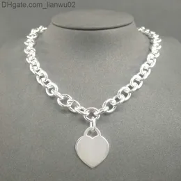 Pendant Necklaces S925 Sterling Silver Necklace for Women Classic Heartshaped Pendant Charm Chain Necklaces Luxury Brand Jewelry Necklace Q0603 Z230817