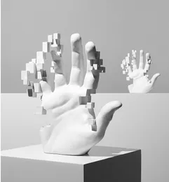 Obiekty dekoracyjne figurki białe artystyczne ręce sztuka statua Streszczenie rzeźby nowoczesne prostocie dekoracje domu regał mesa wystrój 230816