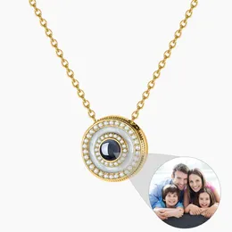CHOKERS DASCUSTO collana PO personalizzata per donne Picture di proiezione personalizzata Round Pendant Custom Jewelry Memorial Gift 230817
