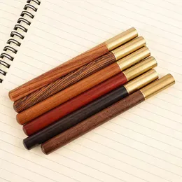 Point Pens Vintage Wood Body Ploint Pen Brass Ball Roller Pen Metal Cap Pen Stationery School Homps Supplies Drop 230816