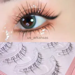 False Eyelashes 5 Pairs Manga Lower Eyelashes Sweet Cool Hot Girls Eyelashes Transparent Plastic Soft Comfortable Segmented Japanese Nude Laehs HKD230817