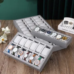 Jewelry Boxes Grey 6-24 Digits Watch Storage Case Watch Display Tray Jewelry Props Watch Stall Display Rack Watch Collection Box 230816