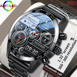 Smart Watches Lige 360 ​​AMOLED HD Screen Watch for Men Smart Watch Bluetooth Calling Smartwatch Fashion Business Clock Smartband Man 230817