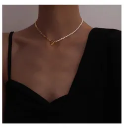 Европейская и американская ниша высококачественная k золотая пряжка натуральное жемчужное ожерелье для женщин