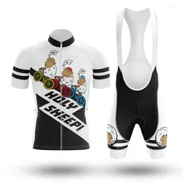 Racing Sets Selling Little Sheep Cycling Clothing Summer Breathable Quick-Drying T-shirt Bib Pants Mountain Highway Bicycle Suit Men Women