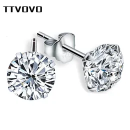 FAMBINE TTVOVO 925 Sterling Stud Orening Month Lucky Birthstone AAA Cubic Zirconia CZ Canale per donne S925 Gioielli da sposa 230817