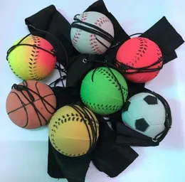 Balls 6 Stil Eğlenceli Oyuncak Toys Floresan Kauçuk Top Bilek Band Top Tahtası Oyunu Komik Elastik Top Eğitim Antistres