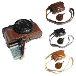 Akcesoria w torbie aparatu luksusowe obudowa z kamerą skórzaną okładkę dla Canon PowerShot G5X II G5XII G5X Mark II Skóra aparatu z paskiem mini torebka HKD230817