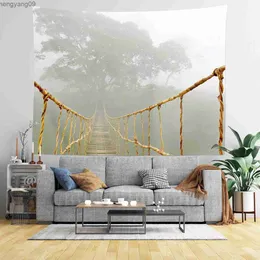 Tapestries Home Decoration Forest Suspension Bridge Rainforest Adventure Tapestry sovrum sovsal dekoration tapestry vägg hängande 230x180 cm r230817