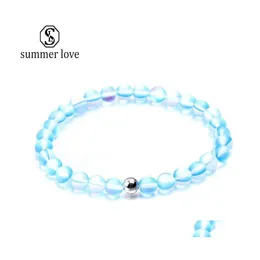 Beaded Strands Spectrolite Beads Bracelet Handmade Trendy Jewelry Grind Arenaceous Glass Bead Charm Lucky For Women Girls Gift Whol Dr Dhftm