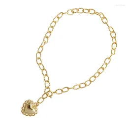 Anklets 18K Gold Authentic 925 Sterling Silver Heart Lace Mönster Twist Rolo Braif Chain Anklet Armband Tassel Justera smycken TLS289