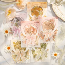 Andra dekorativa klistermärken 6Pakslot Flowers of Fog Series Retro Markers PO Album Decoration Pet Sticker 230816