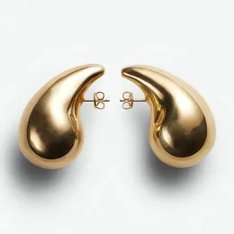 Ohrstecker Bottega Ohrringe 18K Gold Creolen Damen Italien Hohl Edelstahl hypoallergen plattiert Tropfen Wassertropfen Ohrring für Mädchen 230816einfach