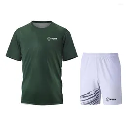 Мужские спортивные костюмы Yudx Badminton Tennis Set и женская круглая шея быстро высыхающая шорты для футболок для мальчиков летние два часа