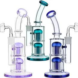 Hochwertiger blaugrüner Shisha-Bubbler-Rauchsammler Dab Rig dicker Armbaum Perc-Wasserpfeifen Glasbong mit 14-mm-Gelenk