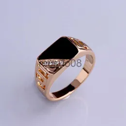 Anelli di fascia Ring Fashion Gioielli maschili classici color oro oro di smalto nero per uomo festa regalo di Natale Anello all'ingrosso J230817