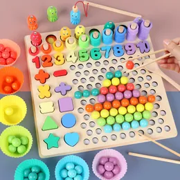 Sports Toys Wooden Montessori Kids Hands Brain Training Clip Beads Puzzle Board Math Game Baby Early Educational Toy For Children 230816