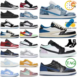 Niedrige Basketballschuhe Jumpman 1 1s UNC Herren Pine Green Pairs University Blue Smoke Grey Starfish Red Obsidian Damen Gelb Banned Bred Chicago Toe Court Lila Trainer