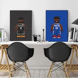 Звезда баскетбола Canvas Painting Art Funny Sports Player плакат и принты настенные картинки для Kid Room Home Decor Cuadros wo6