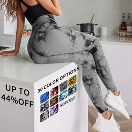 Damen -Leggings Fitness Frauen binden Dye Push Up High Taille Leggings Fitnessstudio Nahe Yoga Strickhose Femme Skims sexy Hosen Stretch Athletic 230816