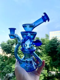 Recycler Glass Bong Tornado Hookah Recyable Dab Rigs Smoking water pipe bongs Heady Pipes Size 14mm joint with bowl or quartz banger