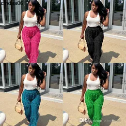 Free Shipping Womens pants Mesh Wave Pattern Ruffled Ladies Trousers Loose Waist Wide Leg Pants Outfits