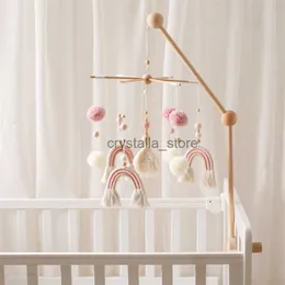 Baby Wooden Boho Rainbow Bed Bell Stratsles ألعاب شنقا قلادة حديثي الولادة ، قوس سرير ، Montessori Toys Gift HKD230817