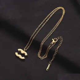 Anhänger Halsketten Designer Liebe Halskette 18K Gold plattiert exquisites Design High En Schmuck Langkette 925 Sier Luxus Spring Geschenk Dro Dhgcu