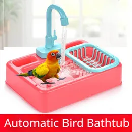 Andere Haustierversorgungen Papageien Duschvogel Badewanne Schwimmbad Bad Käfig für Calopsita Shotel Toys Cockatiel Basin Faucet Corella 230816