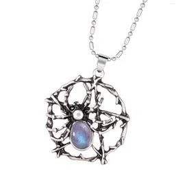 Pendant Necklaces Vintage Spider Pendants Healing Gemstone Charms For DIY Necklace Jewelry Making Unisex