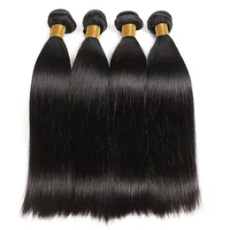 Straight Hair Bündel rohe brasilianische menschliche Haarverlängerungen für schwarze Frauen natürliche Farbe 3/4 Bündel Remy Haare lang 30 Zoll