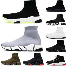 Plateau-Sneaker balencaigaes Speed Trainer 2.0 V2 Schuhe Herren Damen Tripler S Paris Socken Stiefel Ganz Schwarz Weiß Blau Hell Splitter Braun Rubin Graffiti Vintage Luxus