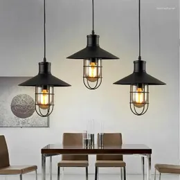 Lampy wisiorki vintage loft przemysłowy amerykański wiejski połysk żelazny edison lampa kuchnia restauracja magazyn w klatce wystrój domu oświetlenie