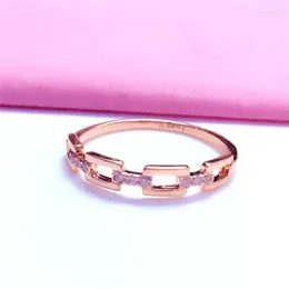 Rings Cluster Creative 585 Purple Gold Crystal for Women Simple Apertura Luce Luxuria Placcata da 14K Gioielli Rose Party