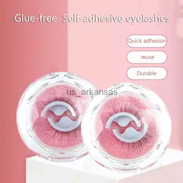 False Eyelashes 1pair Self-adhesive False Eyelashes Glue Free Eyelash 3D Reusable Lashes Extension 3 Seconds To Wear Artificial Fiber Eyelash HKD230817