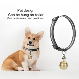 Hundhalsar Leashes Pet Collar Tracker Premium Bell Charm Goldensilver Color Children Äldre GPS Tag Electronic Products 230816