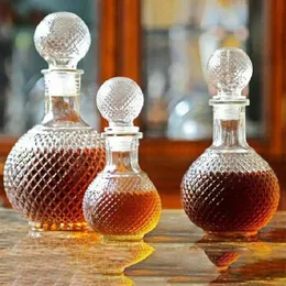 Barwerkzeuge Crystal Whiskey Liquor Dekanter Flaschen Weins Glas mit Kappe Stopper Whisky Behälter 230816
