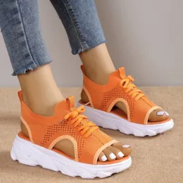 Gai Sandallar Sandal Yaz Günlük Platform Kalın Solmuş Sandal Sandalyas Açık ayak parmağı ayakkabıları Kadınlar için Zapatos Mujer 230816 Gai