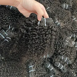Оптовые извращенные вьющиеся 100% сырые ручные пакеты с человеческими волосами 3 штуки высококачественные моды Waby Peruvian Indain Cambodian Brazilian Virgin Extensions