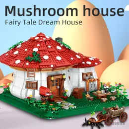 Блоки 2233pcs City Street View Mini Mushroom House Building Blocks Fairy Tale Dream Architecture Figures B Toys for Kids Gifts R230817