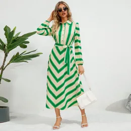 Ethnic Clothing African Dresses For Women Spring Autumn Elegant Long Sleeve Polyester Green Blue Red Maxi Dress Clothes