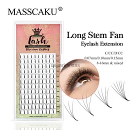 False Eyelashes MASSCAKU Faux Mink Russian Volume Premade Fans Long Stem Lashes Bundle Cilias High Quality False Eyelashes Extensions HKD230817