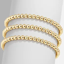 Strand Vlen Gold Plated pärlstav armband stretcharmband för kvinnor minimalistisk smycken stapelbar pulseras present gilr vän