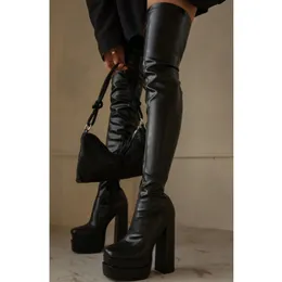 Boots Platform High Heeled Women Over the Knee High Boots Design Brand Fashion Winter Sexy Elegant Walking Women Shoes 230816